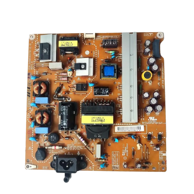 Power Supply EAX65423701 Para TV LG, vista frontal de la placa de alimentación, componentes y diseño de la fuente de energía.