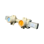 Válvula de entrada de agua doble LG 5221EA2001P en perspectiva derecha