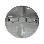 Agitador Wobble DC66-00787A, vista cenital centrada; plato en PP con patrón de orificios y eje.