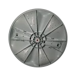 Reverso del agitador DC66-00787A Samsung; estructura de refuerzo y buje central para el eje.