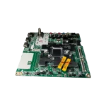 Main board LG EBU65656001 – vista frontal (BPR Total Assembly) Main board LG EBU65656001, vista frontal baja con blindaje y etiquetas amarillas