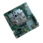 main board lg ebu66117601 vista en ángulo con blindaje central y zona de puertos