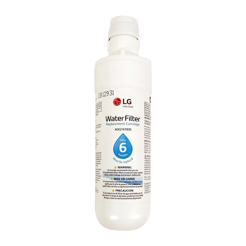 Filtro de Agua para Refrigerador LG LT1000P Genuino Vista frontal del filtro de agua interno LG LT1000P original.