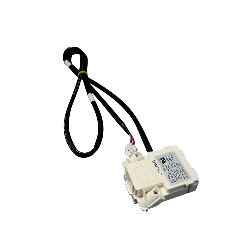 Interruptor de bloqueo LG EBF61674802 con arnés y conector, vista en perspectiva