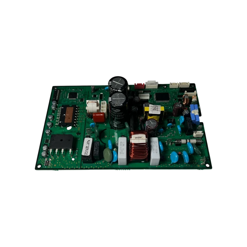 Main board Módulo inverter Samsung DB92-04837B para aire acondicionado AR9500T, vista superior con bobina de cobre y capacitores