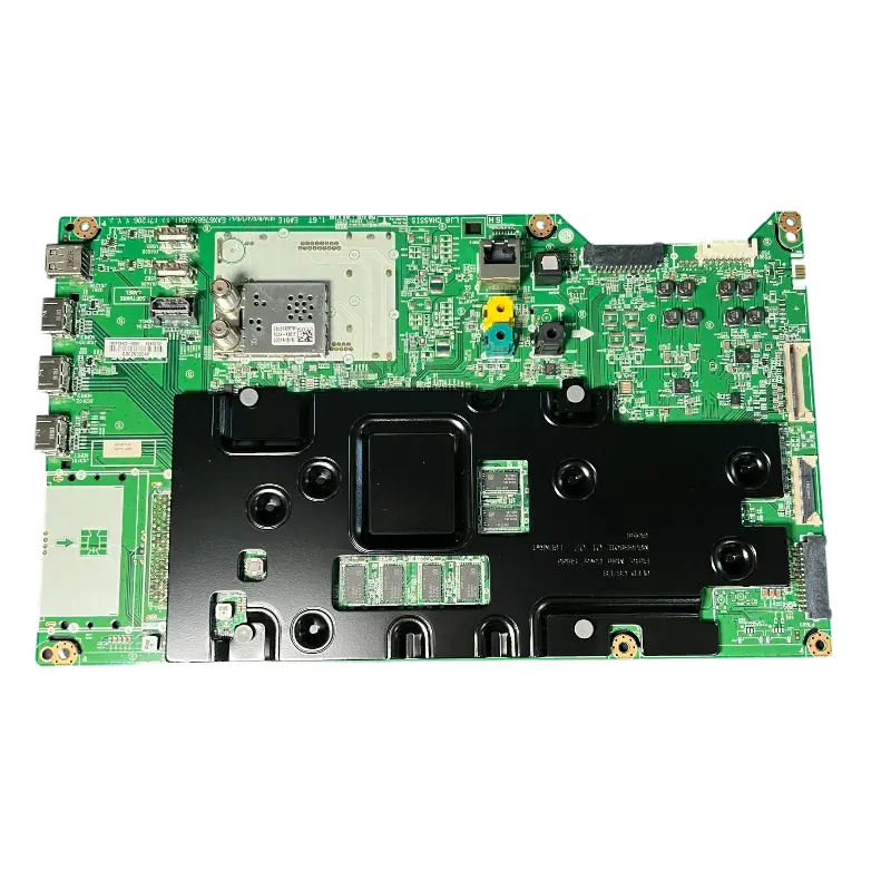 Main Board LG EBU65405101 vista superior con blindaje negro, puertos HDMI/USB, tuner RF, RJ45 y conectores LVDS