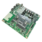 Main board LG EBU65690901 55SM8100PDA vista en perspectiva izquierda con conectores y blindaje