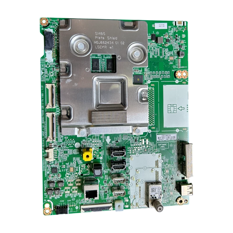 Main Board LG EBU65764601 para TV 82UM7570PDB – vista frontal con HDMI, USB, LAN y sintonizador