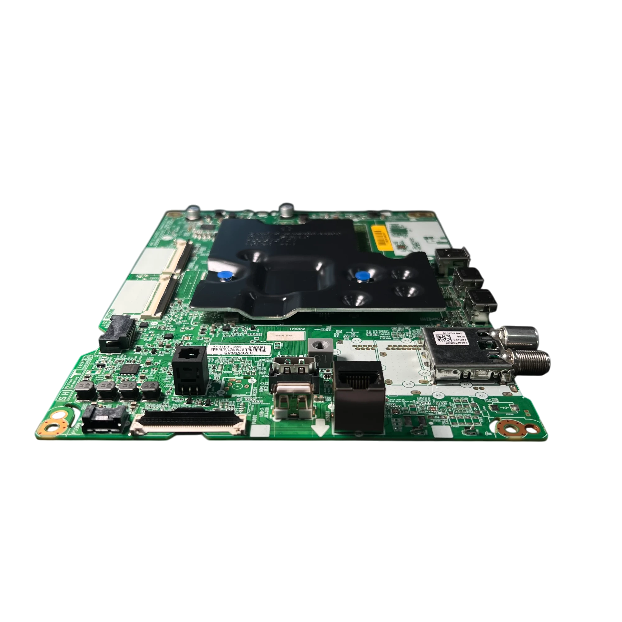 Main Board LG EBU67423101 / EBU67466701, vista frontal baja con puertos y sintonizador RF