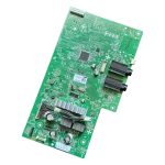 Tarjeta electrónica LG EBR30169505 en perspectiva diagonal mostrando puertos, chipset y arnés de cables