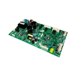 Placa electrónica LG EBR81182789 para refrigerador, perspectiva derecha con bobina y relés