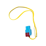 Sonda NTC DA32-00011C vista superior; cápsula blanca, mazo amarillo y conector azul.