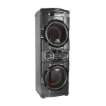 Torre de sonido Hisense HP140 800W vista en ángulo derecho con doble woofer de 8".