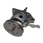 Transmisión LG 4265EY1003A vista tres cuartos inferior con polea y brazo de embrague