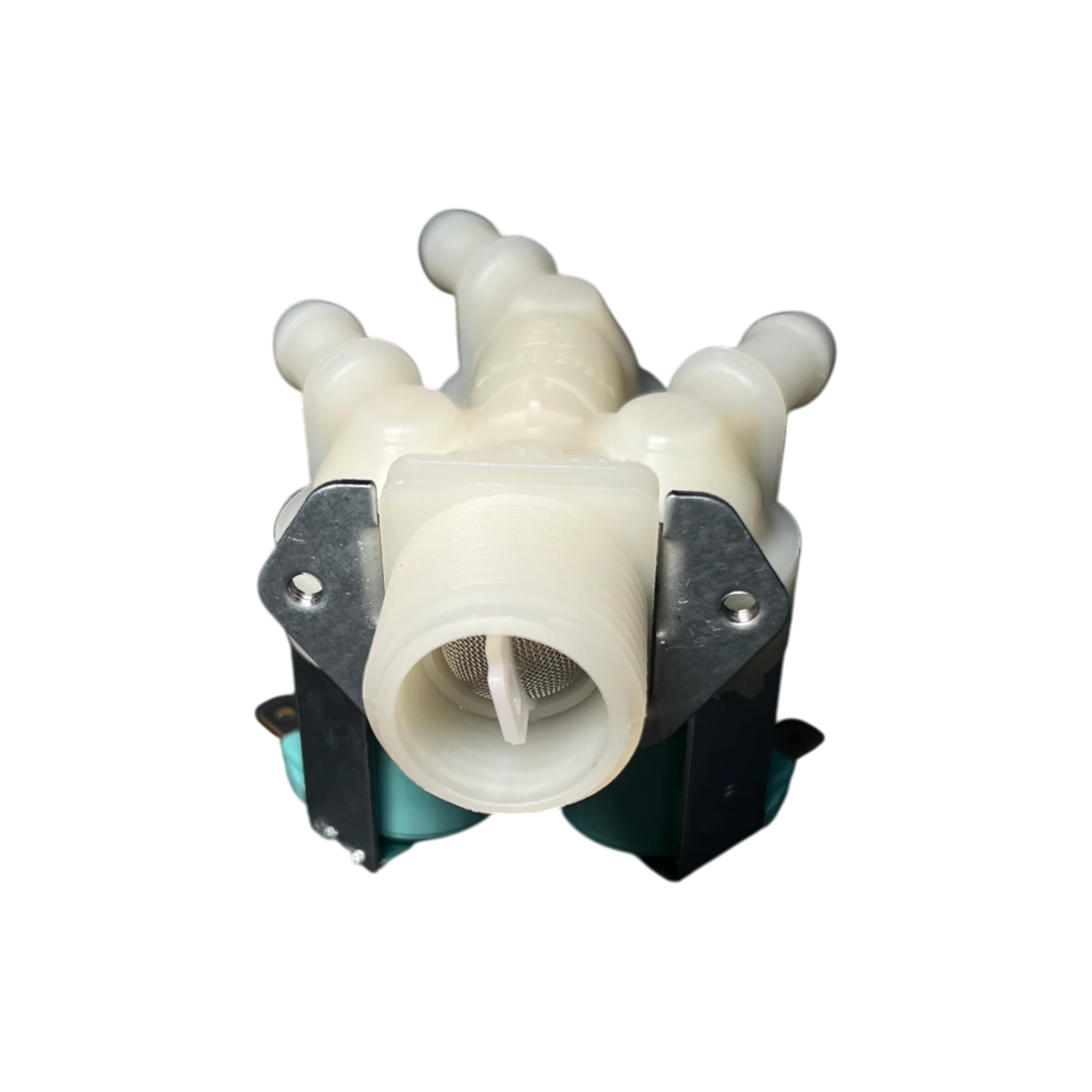 Válvula DC62-00142G – Entrada roscada con filtro Válvula de agua Samsung DC62-00142G 110–127V, vista frontal con entrada roscada y filtro