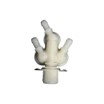 DC62-00142G – Cuerpo con salidas Válvula de agua Samsung DC62-00142G, vista del cuerpo con tres salidas para mangueras