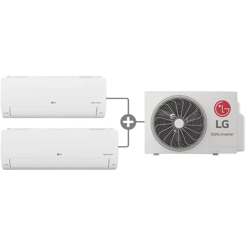 Sistema Multi Split LG 2IN1S18C3 con dos unidades interiores y una unidad exterior Dual Inverter
