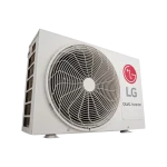 Unidad exterior LG 2IN1S18C3 vista en ángulo derecho con aletas laterales