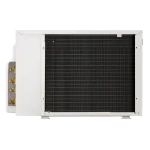 Condensadora LG 2IN1S18C3 vista posterior con serpentín y conexiones