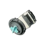 Bomba de drenaje DC31-00181C para lavadora Samsung, vista lateral con impulsor azul.