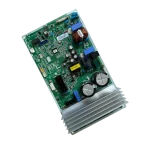 Main board para aire acondicionado LG, modelo EBR83268415, vista de placa base con componentes electrónicos, transformador, condensadores y puertos de conexión.