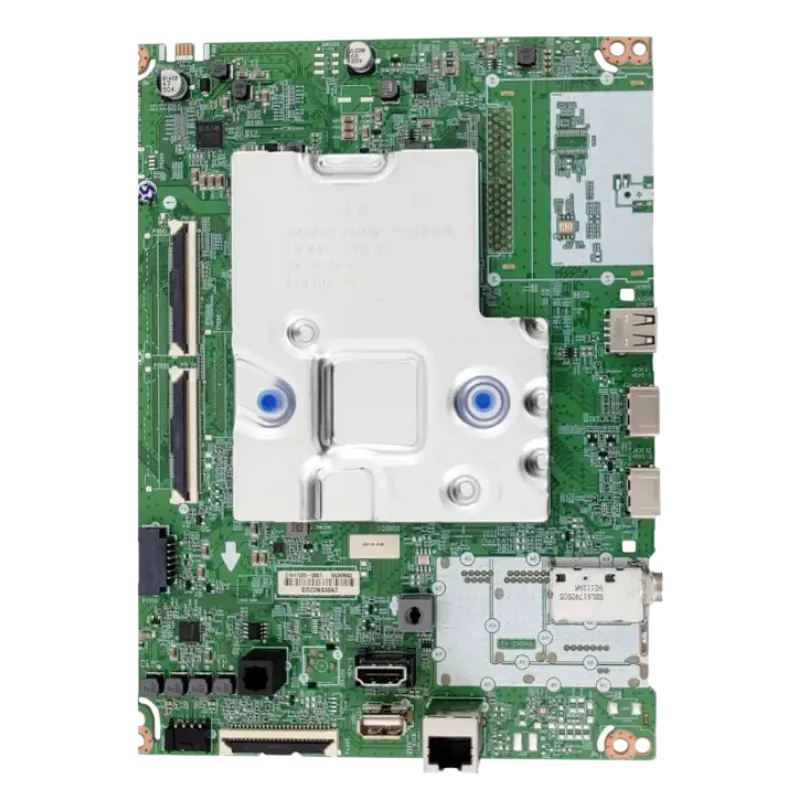 Main Board LG EBU66369004 — vista superior Main Board LG EBU66369004 vista superior; blindaje central y zócalos de fajas.