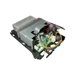 Electronic Control Box Midea 17222000034494, vista en ángulo con cubierta metálica y PCB