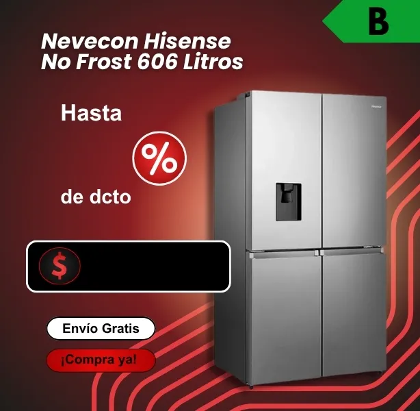 Nevera HISENSE No Frost 417L RB15N6FBX1 | Diseño Moderno y Congelador Inferior.