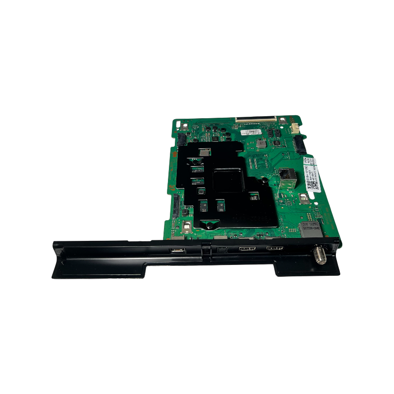 Main Board BN94-16108G Para TV Samsung UN75TU7000KXZL vista lateral con puertos USB, HDMI y de red.