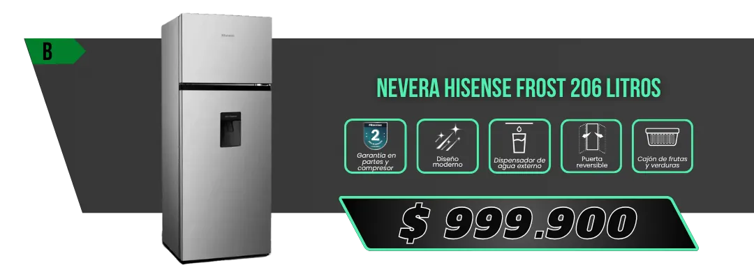 Nevera Hisense Frost 206 Litros