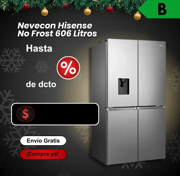 Nevera HISENSE No Frost 417L RB15N6FBX1 | Diseño Moderno y Congelador Inferior.