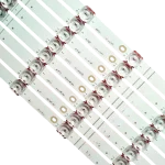 Detalle del kit LED compatible con Hisense 70", mostrando conectores y puntos LED.