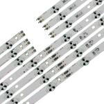 Detalle del kit LED para modelos Samsung de 55 pulgadas, mostrando conectores y puntos de luz.