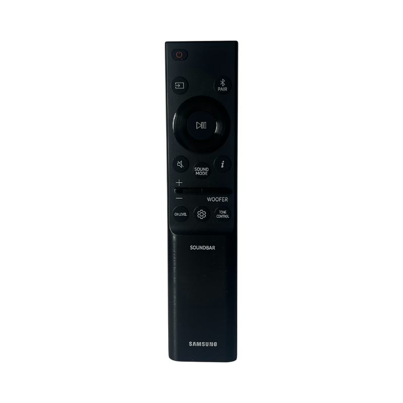 Control remoto Samsung AH81-15439A vista frontal para barra de sonido