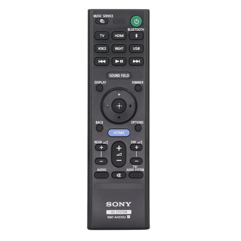Control remoto Sony RMT-AH510 vista frontal Control remoto Sony RMT-AH510 vista frontal para teatro en casa