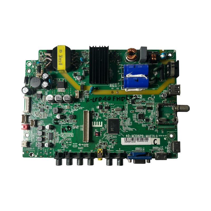 Main board 40-M306PB-MAE2LG para TV Kalley K-LED40FHDLT2 vista frontal