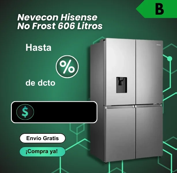 Nevera HISENSE No Frost 417L RB15N6FBX1 | Diseño Moderno y Congelador Inferior.