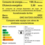 Acondicionador de Aire GREE GWC18ATDXD-D6DNA2A Eficiencia Energética Etiqueta de eficiencia energética de acondicionador de aire GREE modelo GWC18ATDXD-D6DNA2A