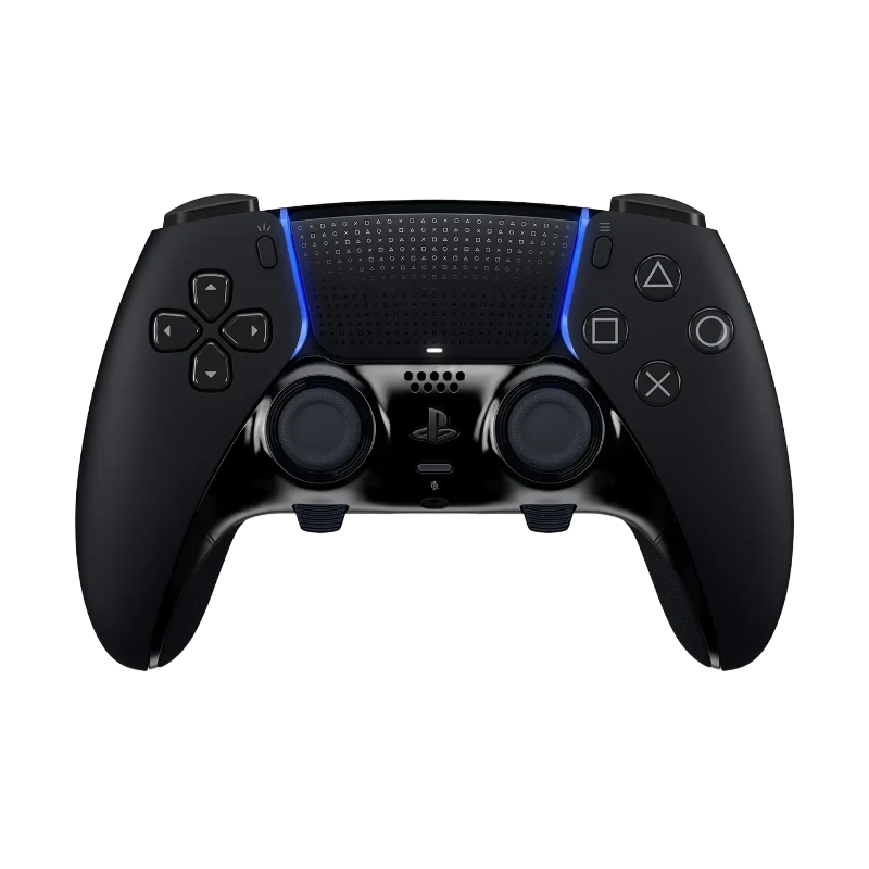 Mando controlador PlayStation 5 DualSense negro Mando DualSense de PlayStation 5 en color negro con iluminación azul, joysticks y botones