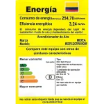 Etiqueta de eficiencia energética del Aire Acondicionado Midea Ai Ecomaster Inverter Req D 24000, mostrando su clasificación y consumo de energía
