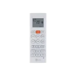 Control remoto de aire acondicionado LG con pantalla LCD y botones para diferentes funciones