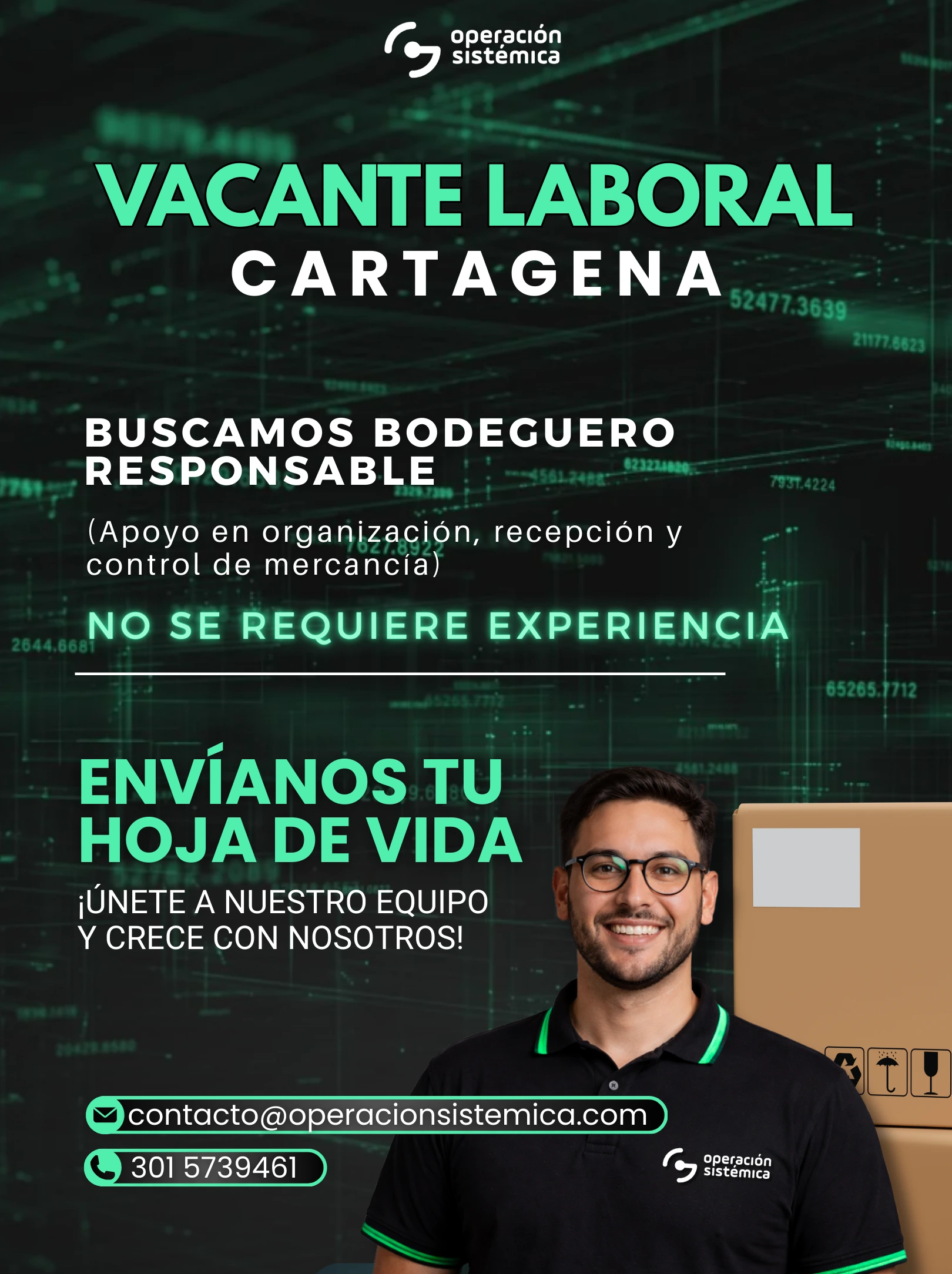 Auxiliar Bodega Cartagena