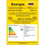 Etiqueta de eficiencia energética de aire acondicionado Midea MSGP11A-12CRFN8-LC2-CO, consumo de energía 122,5 kWh/mes, eficiencia 3,50 Wt/We