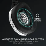 Auriculares con drivers Nanoclear de 50mm para audio espacial vibrante