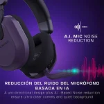 Auriculares con tecnología de reducción de ruido de micrófono basada en inteligencia artificial para comunicaciones ultra claras