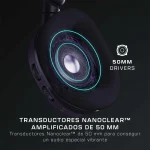 Auriculares con tecnología Nanoclear™ y drivers de 50 mm para sonido de alta calidad