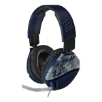 Auriculares gaming con camuflaje azul y micrófono