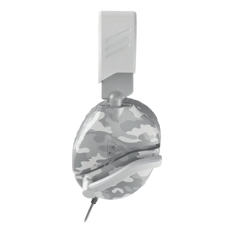 Auriculares gaming con patrón de camuflaje gris y diseño ergonómico