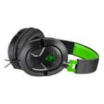 Auriculares gaming negros con detalles verdes y logo de Triad symbol