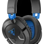 Auriculares gaming con diseño ergonómico y colores azul y negro, tecnología de sonido de alta fidelidad